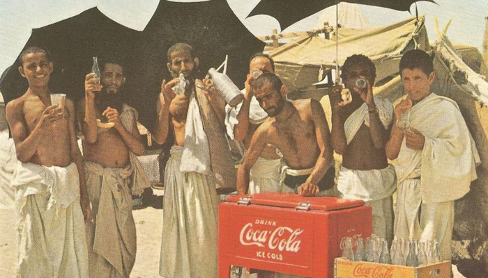 Pilgrim having cold drink 1953