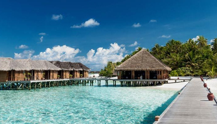 Tropical Beach Water-bungalows On Maldives